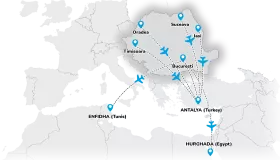 Fly lili - mapa trasy z Rumunska