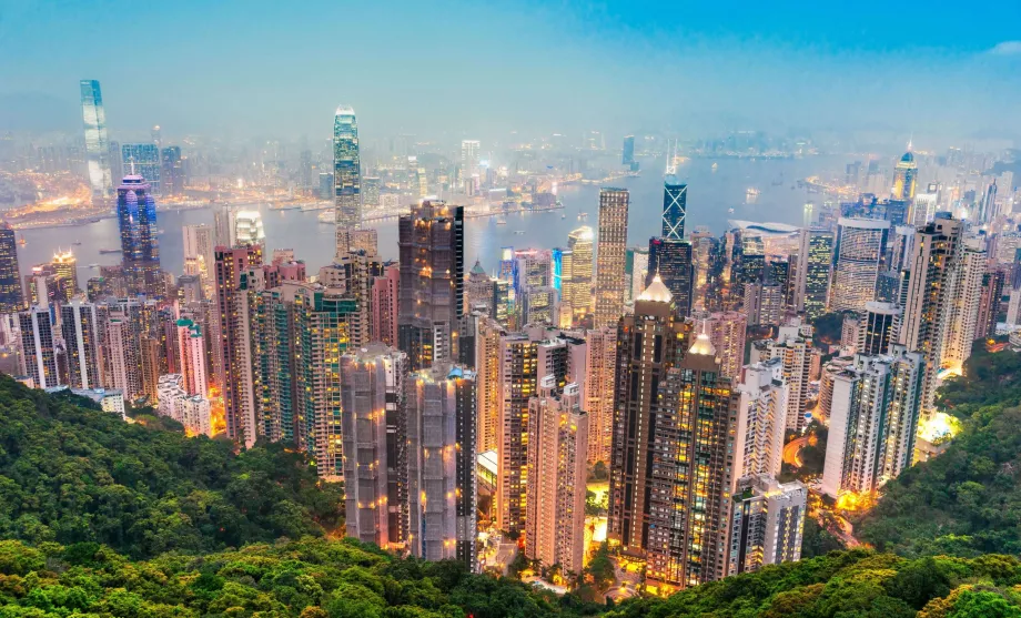 Victoria peak - pohľad na Hongkong