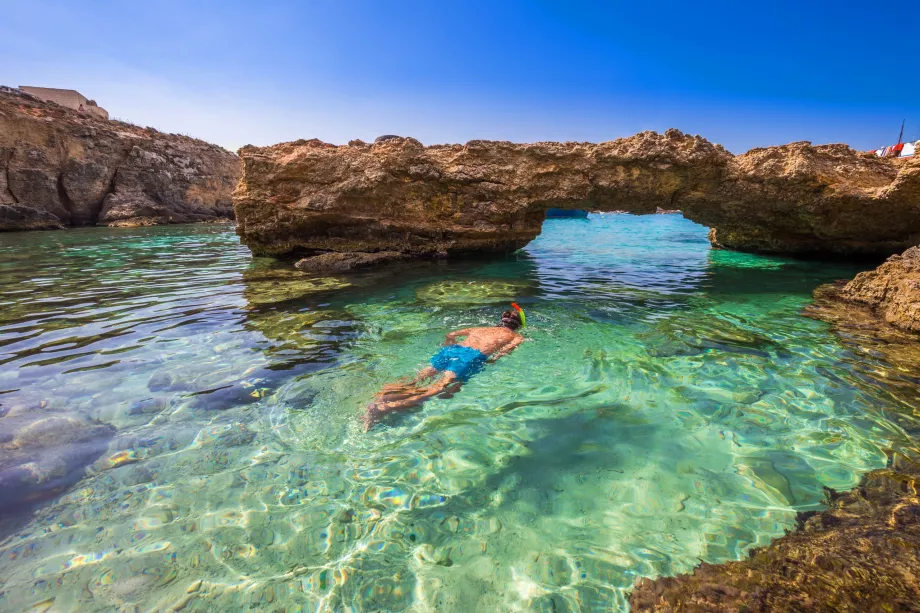 Šnorchlovanie na ostrove Gozo