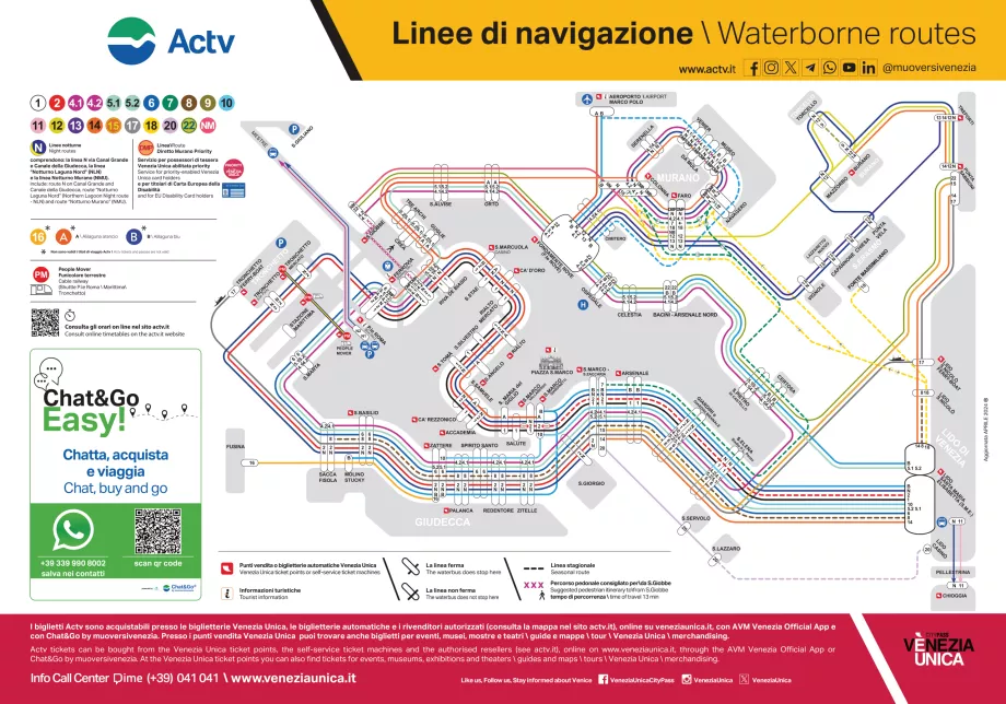 Mapa lodných liniek ACTV