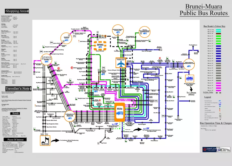 Mapa autobusových liniek