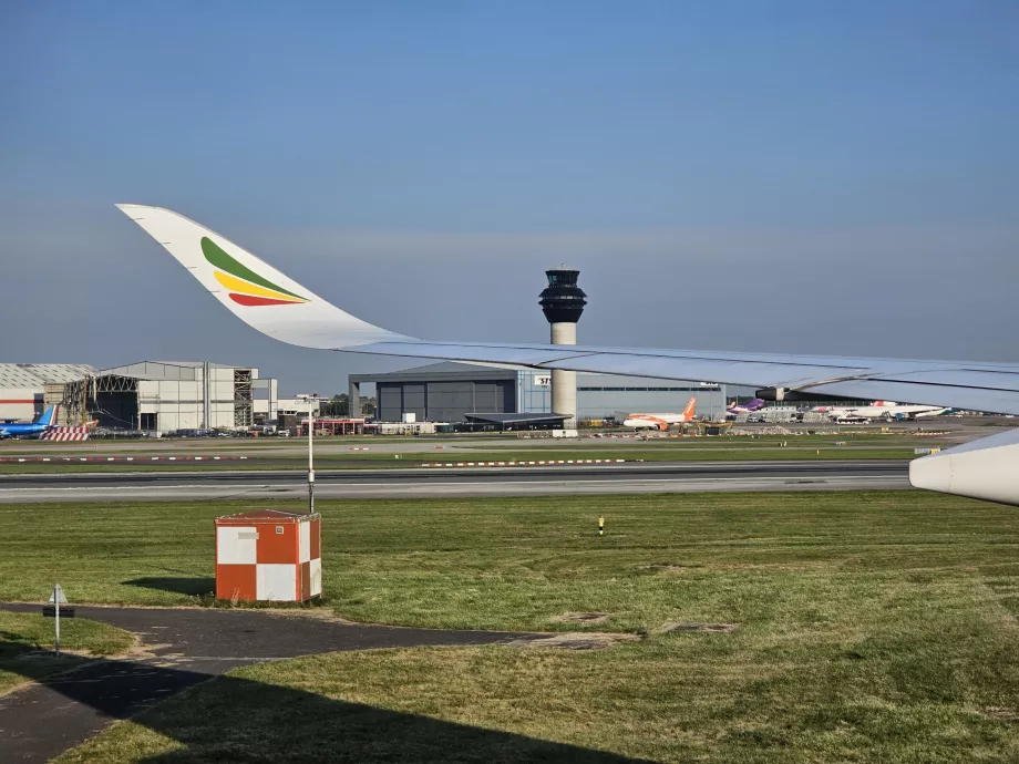 Ethiopian Airlines pri prílete do Manchestru