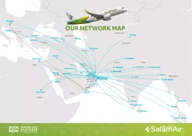 Mapa trasy spoločnosti SalamAir