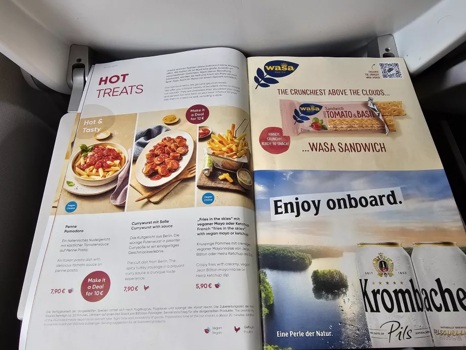 Menu spoločnosti Eurowings