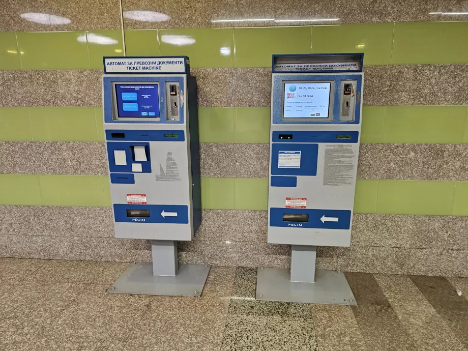 Jednorazový automat na lístky za 1,60 lv.