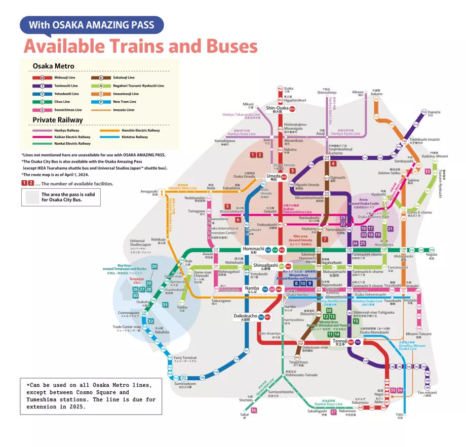 Osaka Amazing Pass Odkazy Mapa