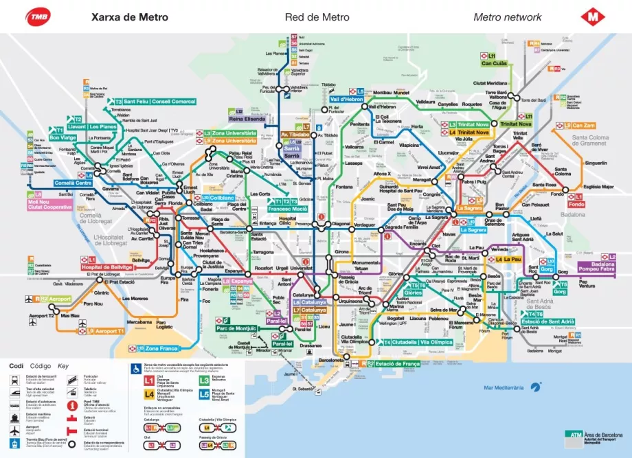 Mapa metra v Barcelone